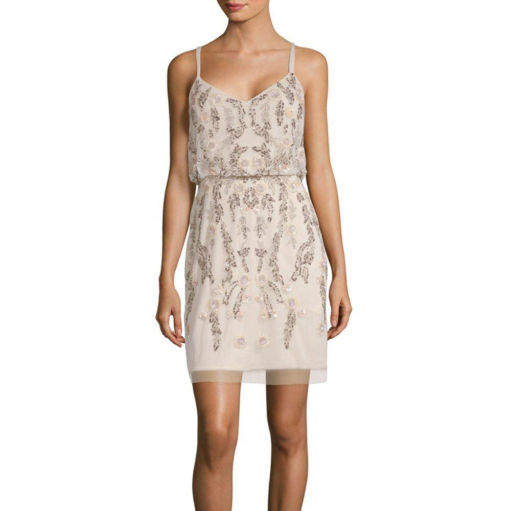Adrianna Papell Ivory beaded blouson dress